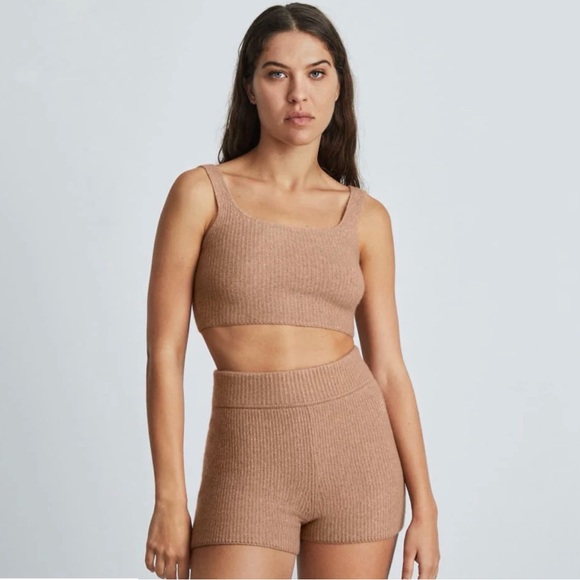 Everlane NWT Camel Ribbed Knit Crop Tank Top Minimalist XL - Picture 8 of 9